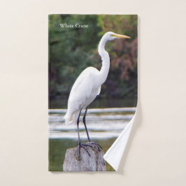 Conjunto de toalhas de guindaste branco