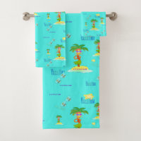 Conjunto de toalhas de Hula Palm (padrão de férias