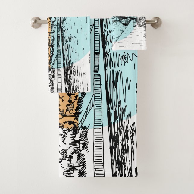 Conjunto de toalhas de Ilustração Ottawa Canada (Insitu)