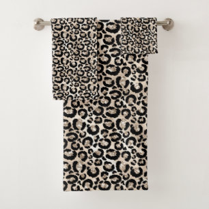 Conjunto de toalhas de impressão de animais leopa
