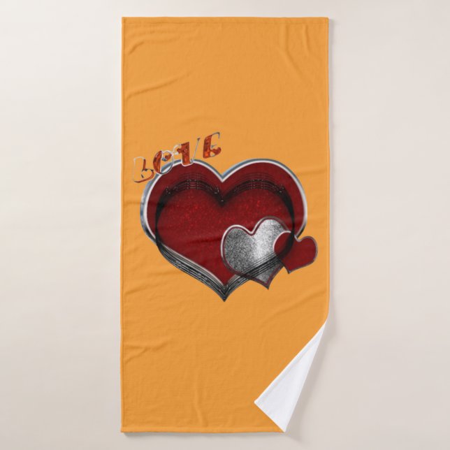 Conjunto de Toalhas de Laranja Magia do Coração (Toalha de Banho)