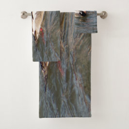 Conjunto de toalhas de Merganser em rotura vermelh