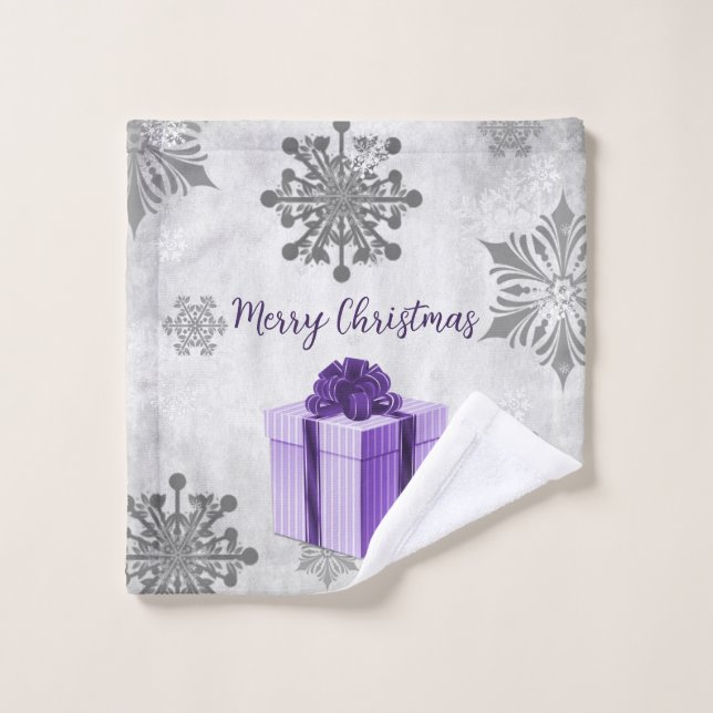 Conjunto de Toalhas de Natal Roxo (Pano de lavar)