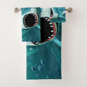 Conjunto de toalhas de nome personalizado do Shark