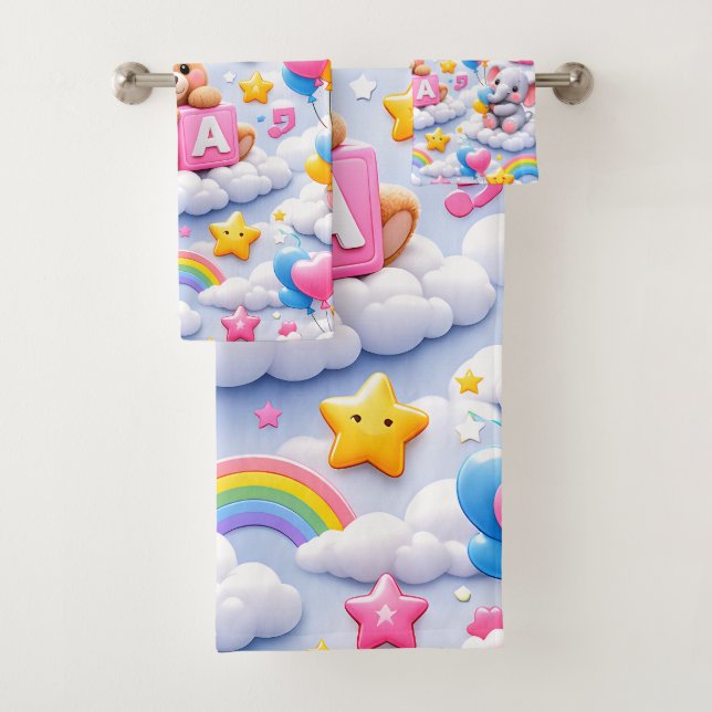 Conjunto de toalhas de números ABC de urso de pelú (Insitu)