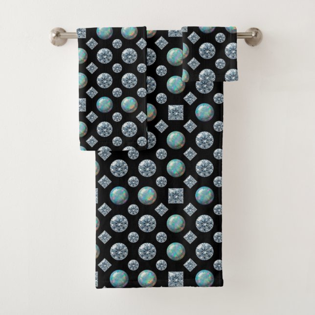 Conjunto de Toalhas de Opalas e Diamantes de Luxo (Insitu)