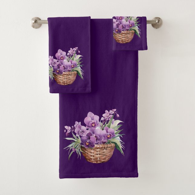 Conjunto de Toalhas de Orquídea de Lavanda Roxa (Insitu)