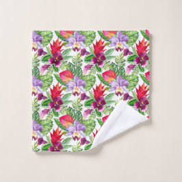 Conjunto de toalhas de orquídeas havaianas