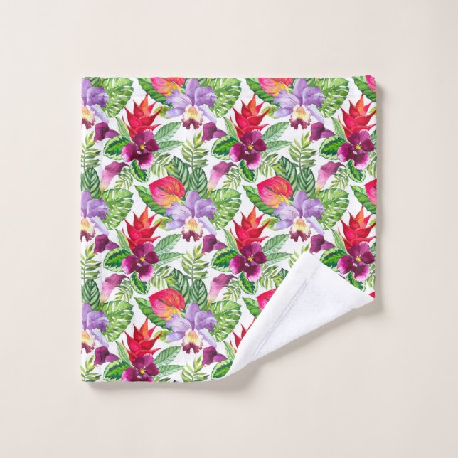 Conjunto de toalhas de orquídeas havaianas (Pano de lavar)