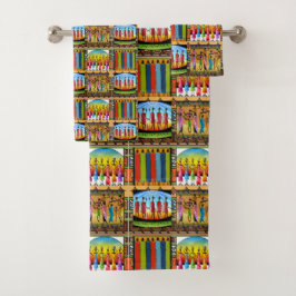 Conjunto de toalhas de padrão africano Tribal
