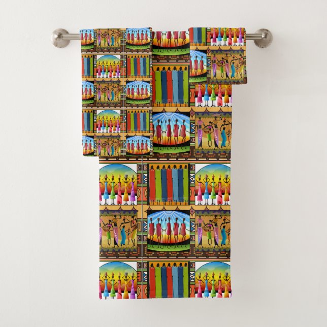 Conjunto de toalhas de padrão africano Tribal (Insitu)