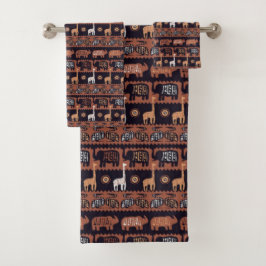 Conjunto de toalhas de padrão animal tribal africa
