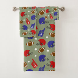 Conjunto de toalhas de padrão desportivo de futebo