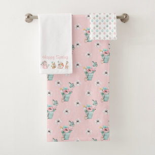 Conjunto de toalhas de Primavera Feliz