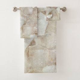 Conjunto de toalhas de quartzo branco elegante