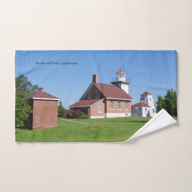 Conjunto de toalhas de Sherwood Point Lighthouse (Toalha de mão)