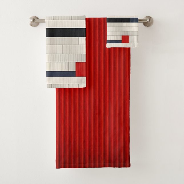 Conjunto de toalhas de tijolo vermelho (Insitu)