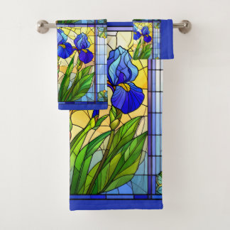 Conjunto de Toalhas de Vidro Pintado Floral Íris A