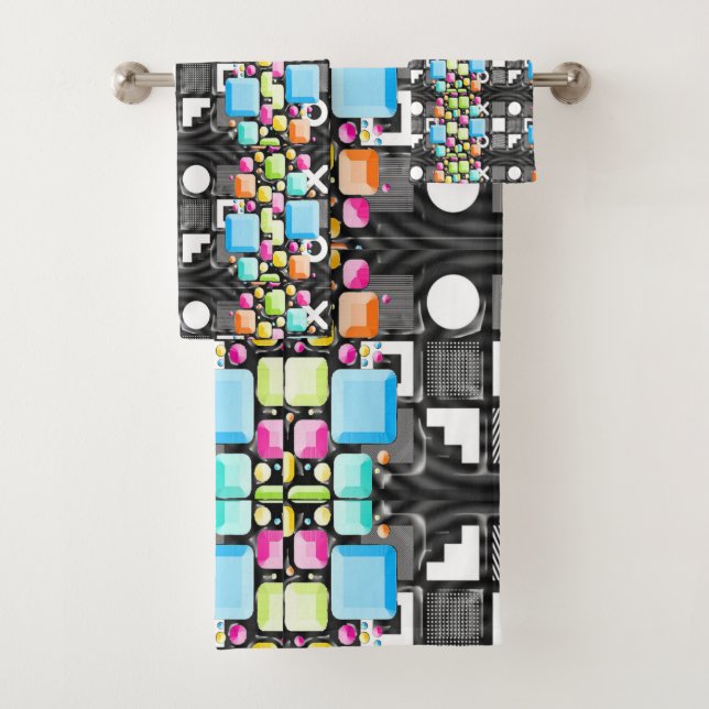 Conjunto De Toalhas Deco Cubista Geométrico Futurista  (Insitu)