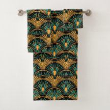 Deco de Arte Teal e Dourada