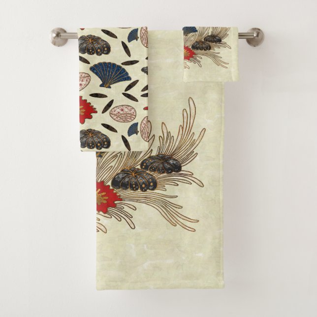 Conjunto De Toalhas Deco do Oceano Asiático (Insitu)