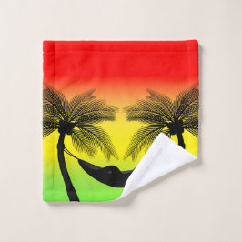 Conjunto De Toalhas Decoração de banho de pôr do sol da ilha de Tropic