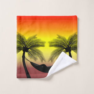 Conjunto De Toalhas Decoração de banho de pôr do sol de Ilha Tropical