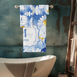 Conjunto De Toalhas Decoração de Monograma de Margarida com Aquarela A