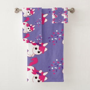 Conjunto De Toalhas Decoração de Unicórnio Fofa para Berçário