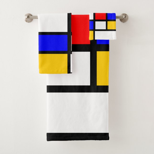 Conjunto De Toalhas Decoração Estilo Arte Mondrian (Insitu)