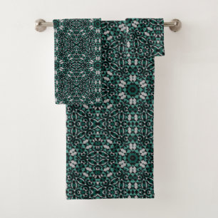 Conjunto De Toalhas Decorat cinzento verde preto decorativo sem emenda