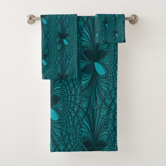 Conjunto de Toalhas decorativas de banho teal (Insitu)
