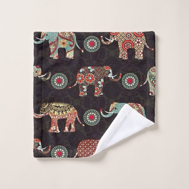 Conjunto De Toalhas Decorative Elephant Pattern Bath Towel (Pano de lavar)