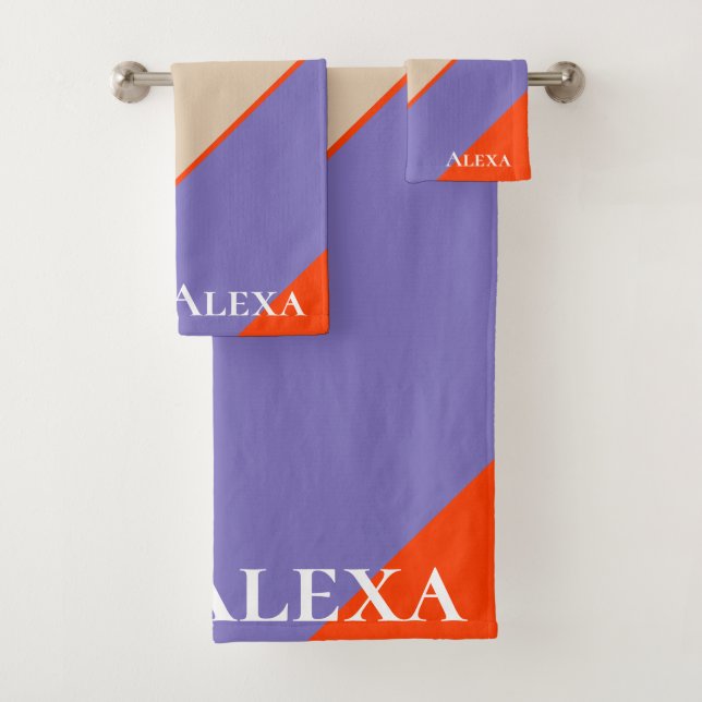 Conjunto De Toalhas Decorativo Costeiro Náutico Laranja, Lavanda e cas (Insitu)