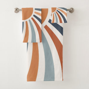 Conjunto De Toalhas Deixe o sol brilhar no design colorido estilo retr