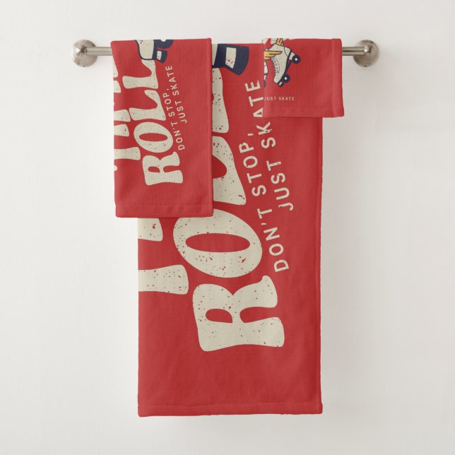 CONJUNTO DE TOALHAS DEIXE OS BONS TEMPOS ROLAREM O SKATE ROLLER DE RET (Insitu)