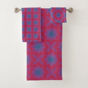 Conjunto De Toalhas Delft Viva Padrões magenta