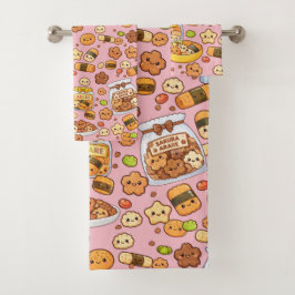 Conjunto De Toalhas Delicioso Sakura Arare kakimochi