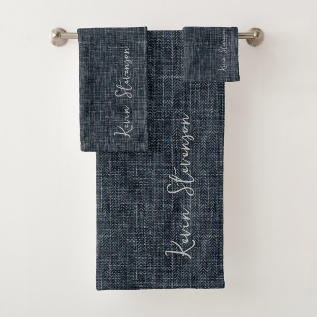Conjunto De Toalhas Denim cinza escuro (Insitu)