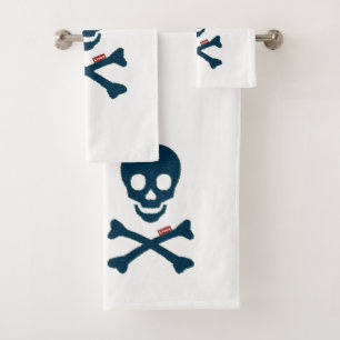 Conjunto De Toalhas Denim Skull