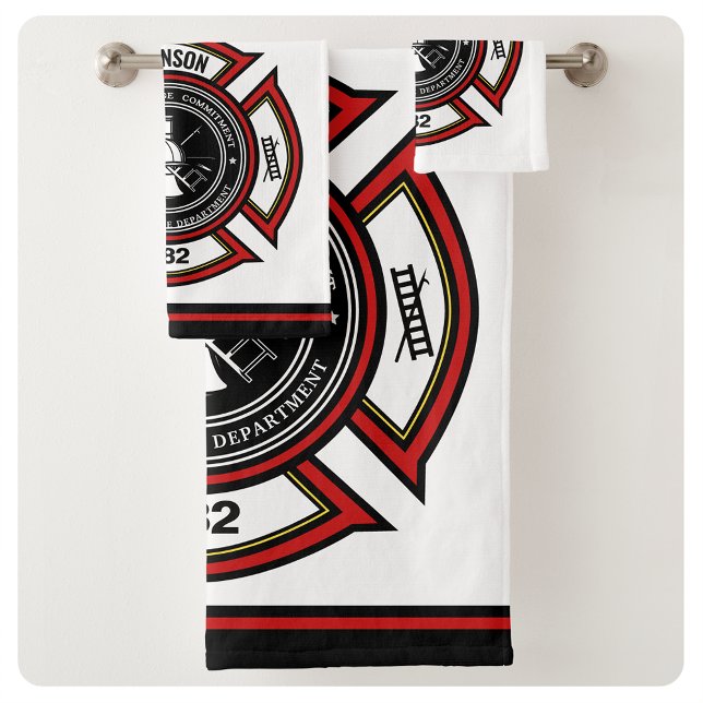 Conjunto De Toalhas Departamento de Bombeiros NOME ADD. Bombeiro Salva (Criador carregado)