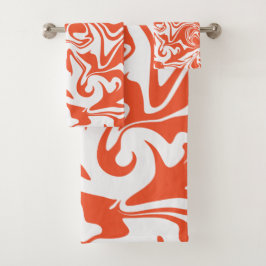 Conjunto De Toalhas Derramar - Laranja e Branco