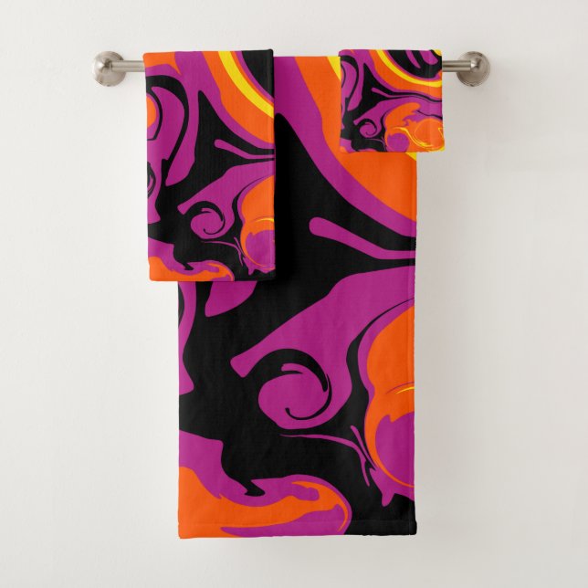 Conjunto De Toalhas Derramar - Laranja, Preto, Rosa e Amarelo (Insitu)