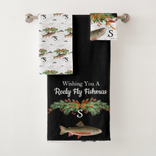 Conjunto De Toalhas Desejando-lhe um Peixe Reely, Trout Natal
