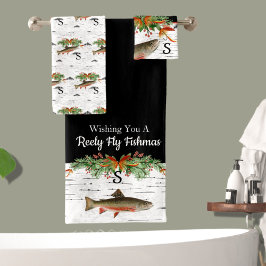 Conjunto De Toalhas Desejando-lhe um Peixe Reely, Trout Natal