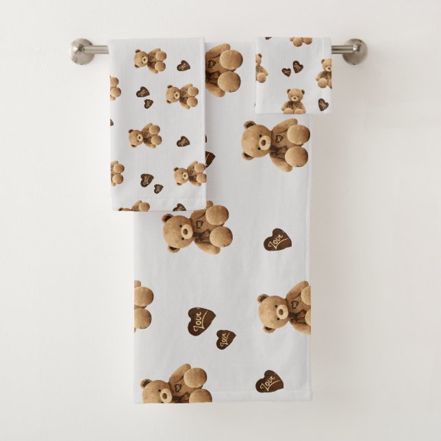 Conjunto De Toalhas desenho animado de urso fofo (Insitu)