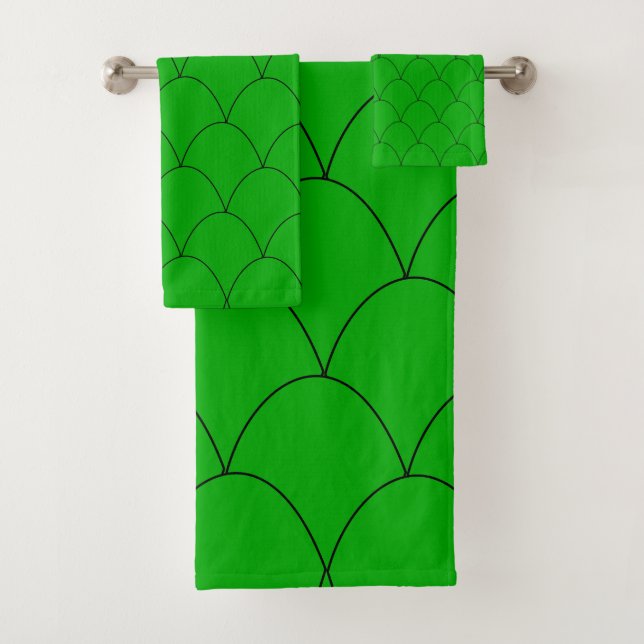 Conjunto De Toalhas Desenho Art Déco Verde (Insitu)