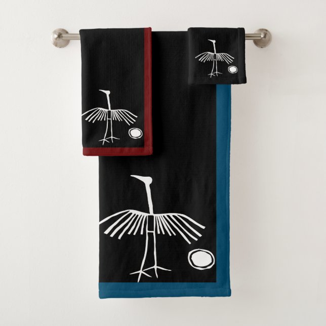 Conjunto De Toalhas Desenho Da Caverna De Thunderbird Pré-Histórica Ho (Insitu)