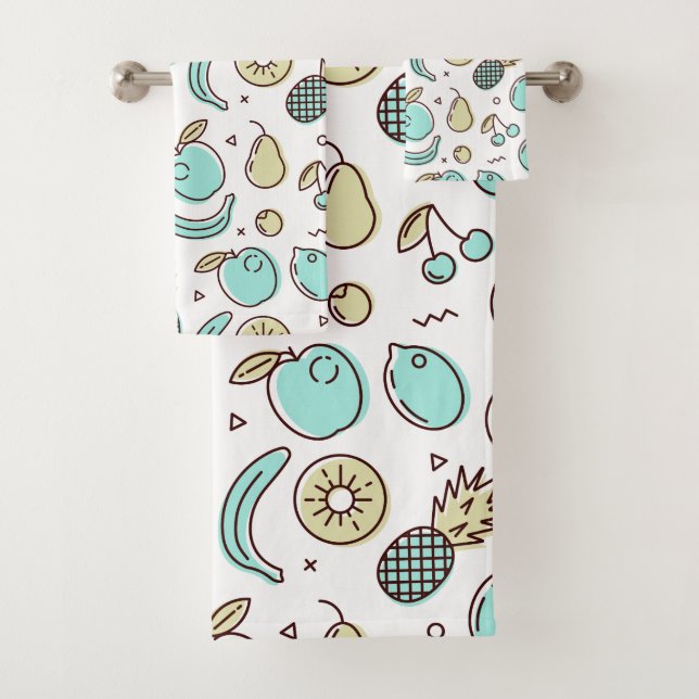 Conjunto De Toalhas Desenho da Linha de Sumário do Padrão de Fruta Bon (Insitu)