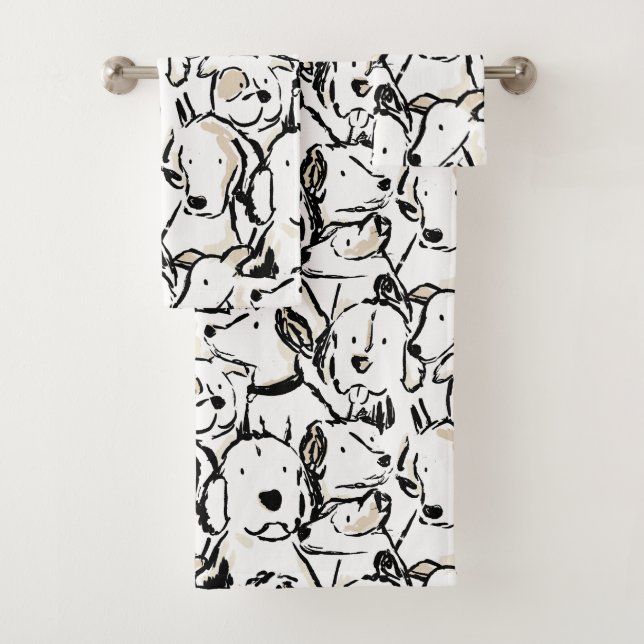 Conjunto De Toalhas Desenho de animal de estimação de cachorro fofo -  (Insitu)